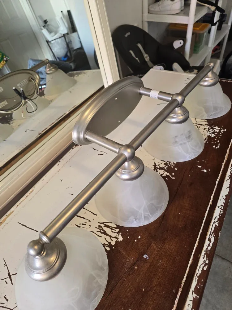 computer table, toy slide, lamp..