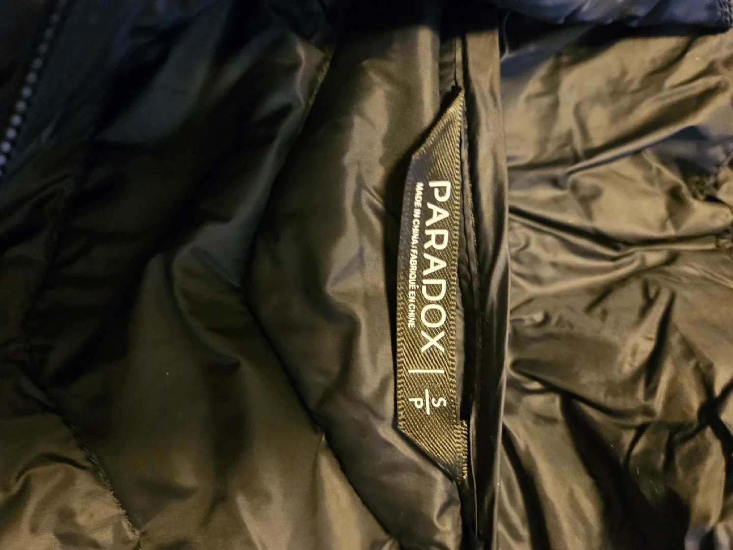 Paradox Black Puffer Jacket - Size Small image indicator(2)