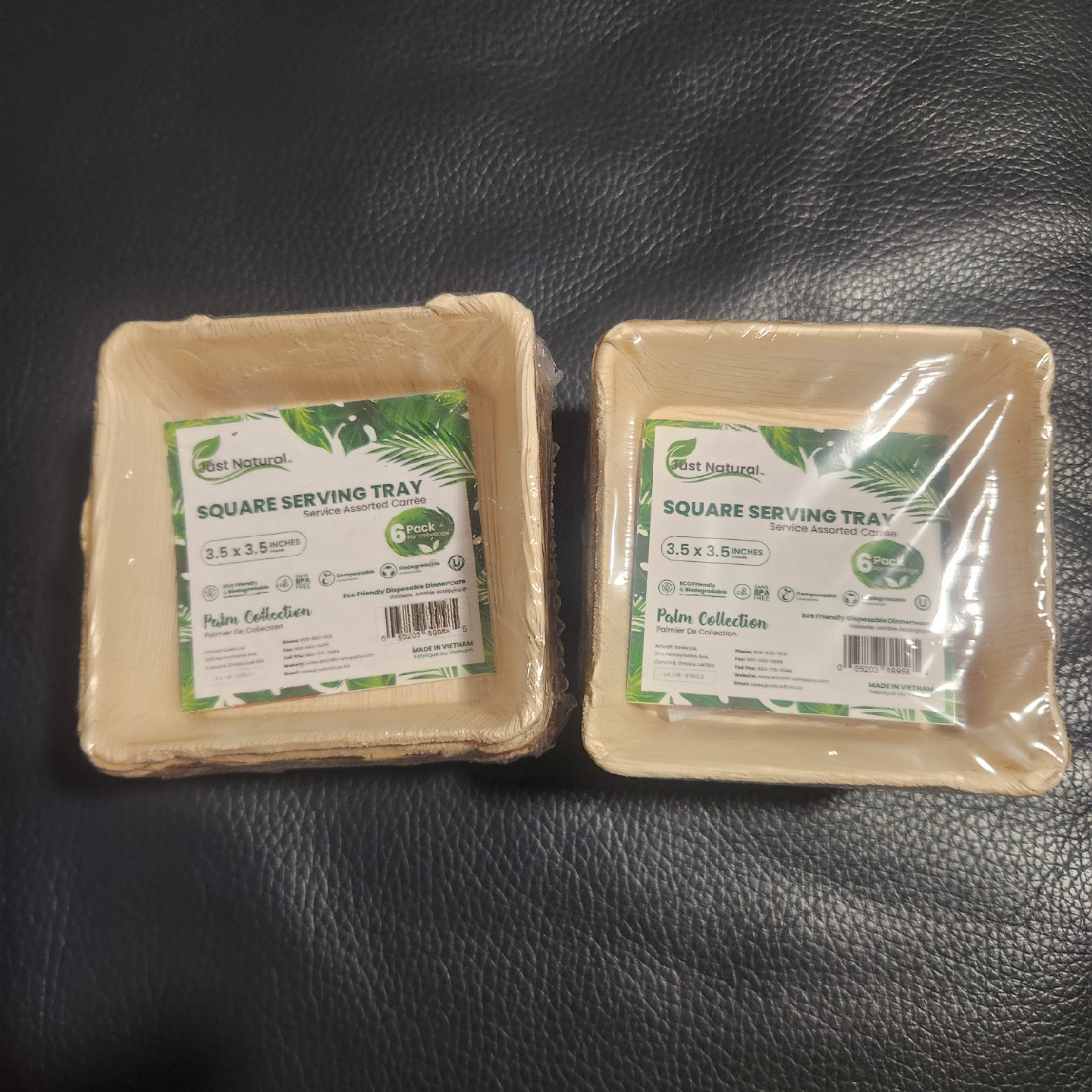 Just Natural Square Serving Trays - 6 Pack