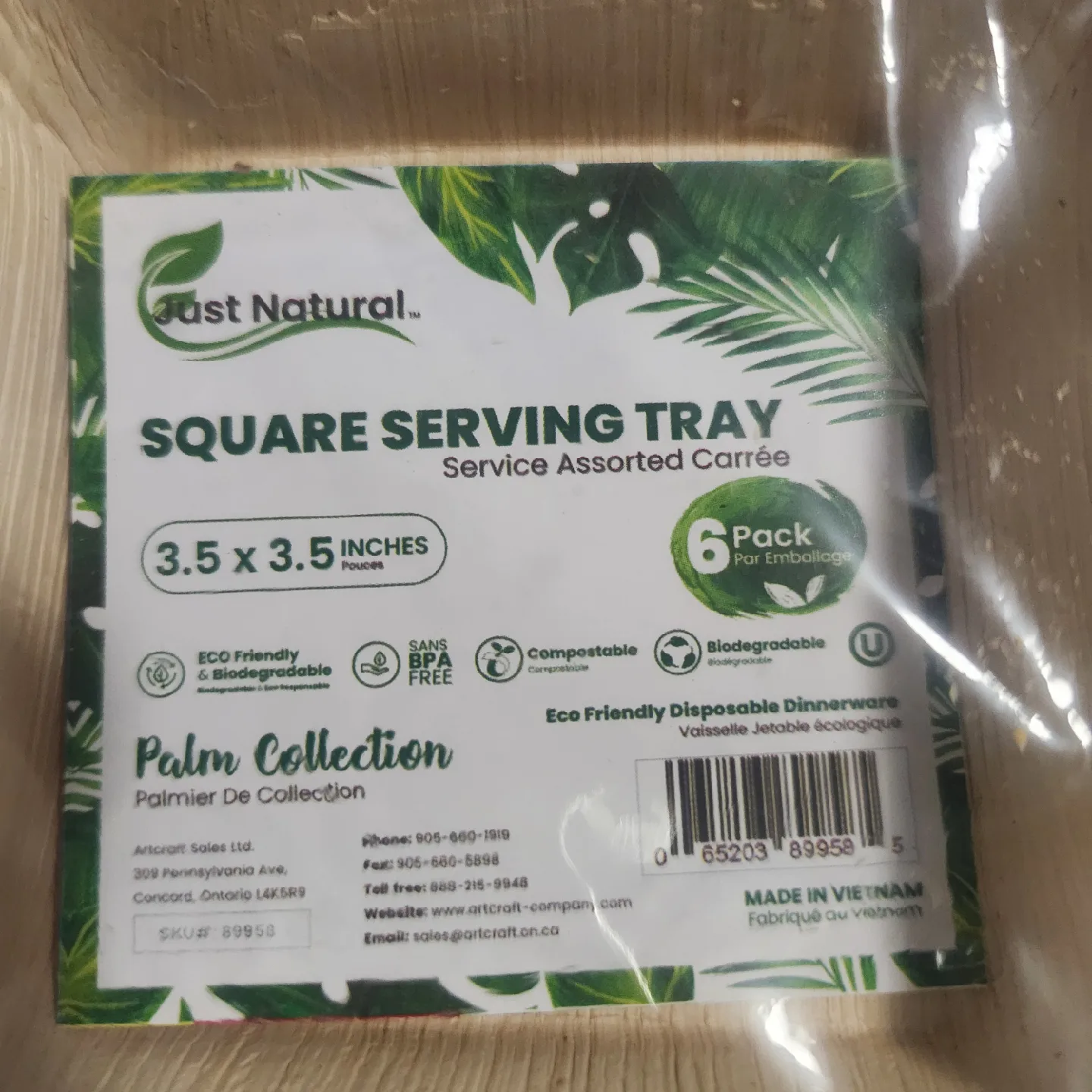 Just Natural Square Serving Trays - 6 Pack image indicator(2)