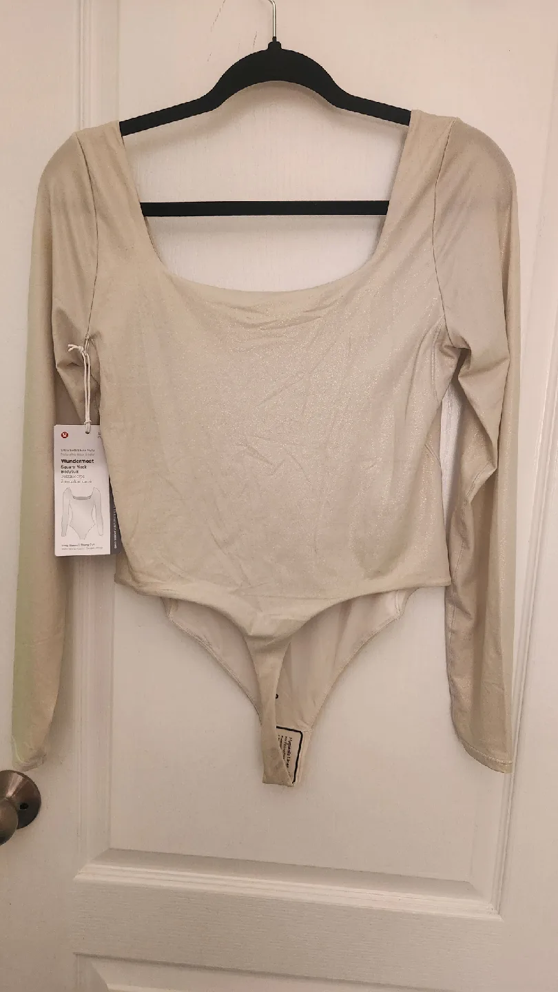 Lululemon Ultra-Soft Shimmery Square-Neck Bodysuit - Size L image indicator(5)