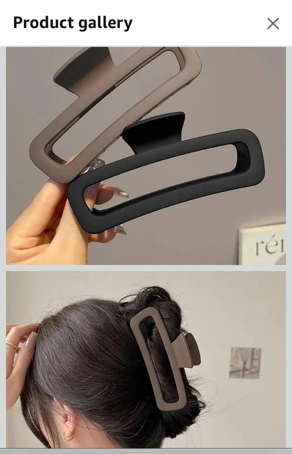 Hair Claw Clip - Rectangle 12 pcs image indicator(2)