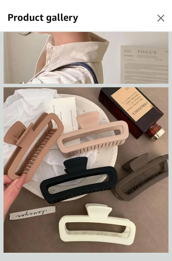 Hair Claw Clip - Rectangle 12 pcs image indicator(3)