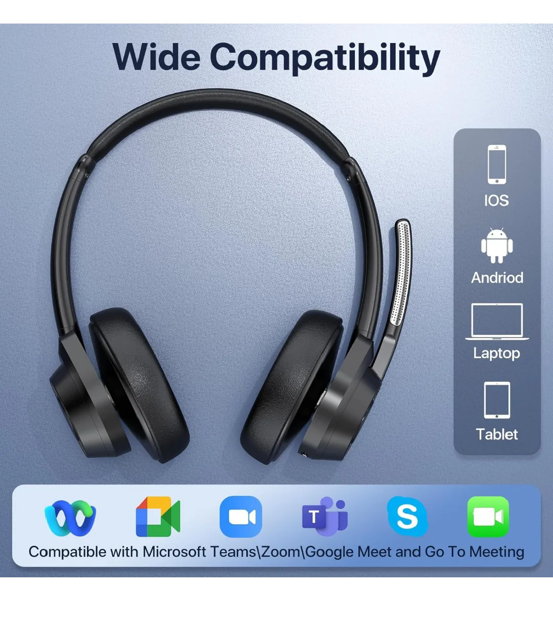 Wireless Headset with Noise Cancellation image indicator(8)