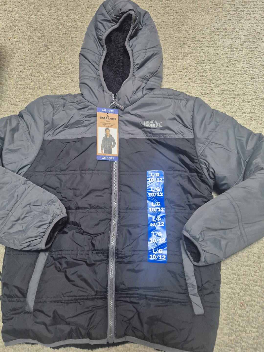 Eddie Bauer Youth Reversible Jacket - Size L (10/12)