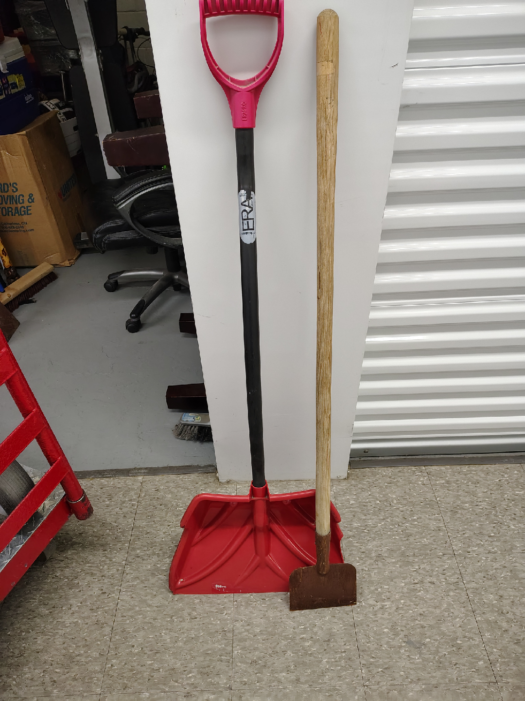 ERA Red Snow Shovel & Wooden Shovel