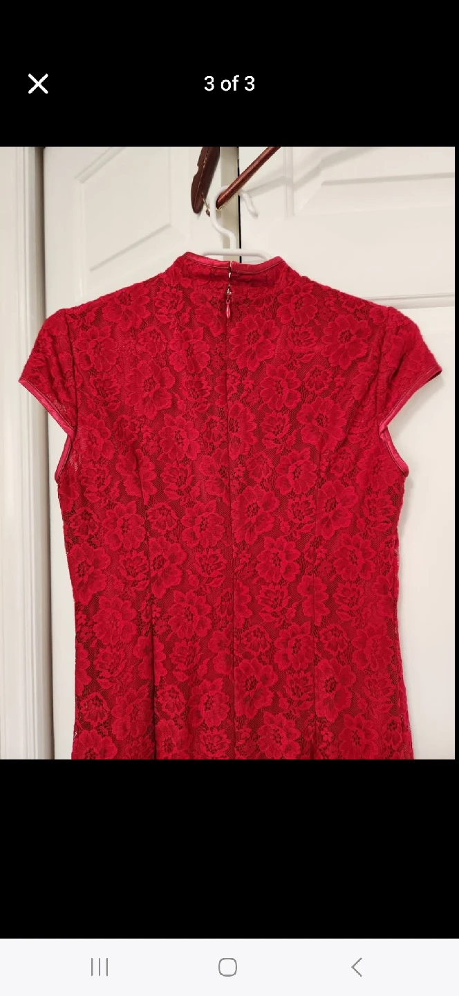 Red Lace Cheongsam Dress