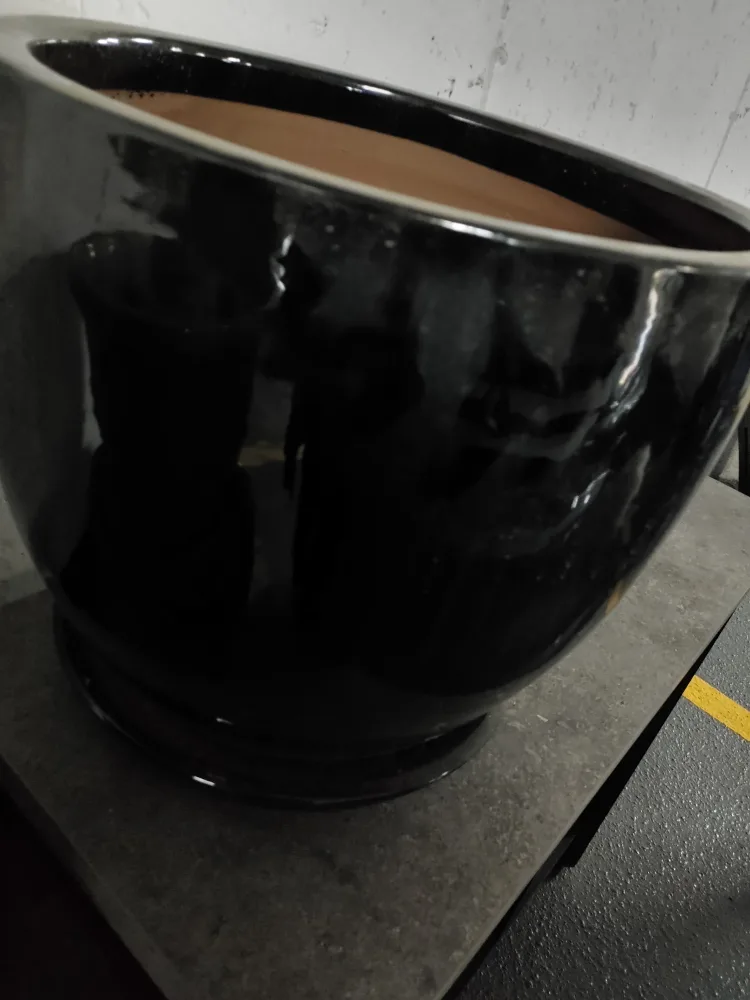 Black Ceramic Flower Pot image indicator(2)