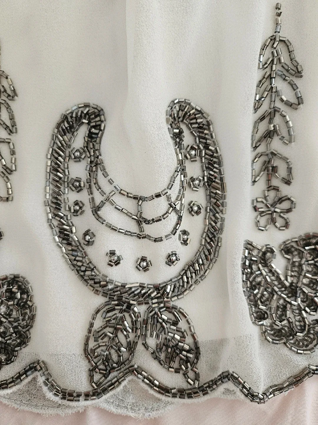 White Embellished Mini Skirt image indicator(2)