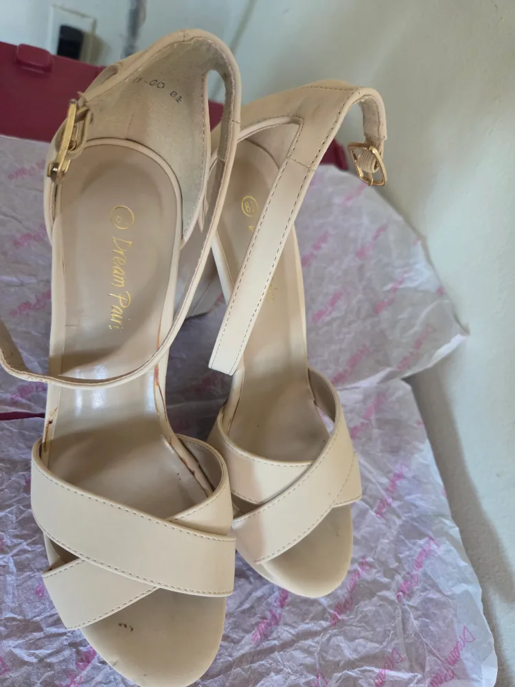 Dream Pairs Beige Heels Size 8.5 image indicator(3)