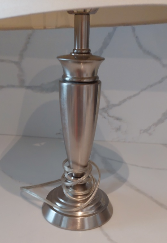 Table Lamp - Beige Shade, Silver Base - photo 5