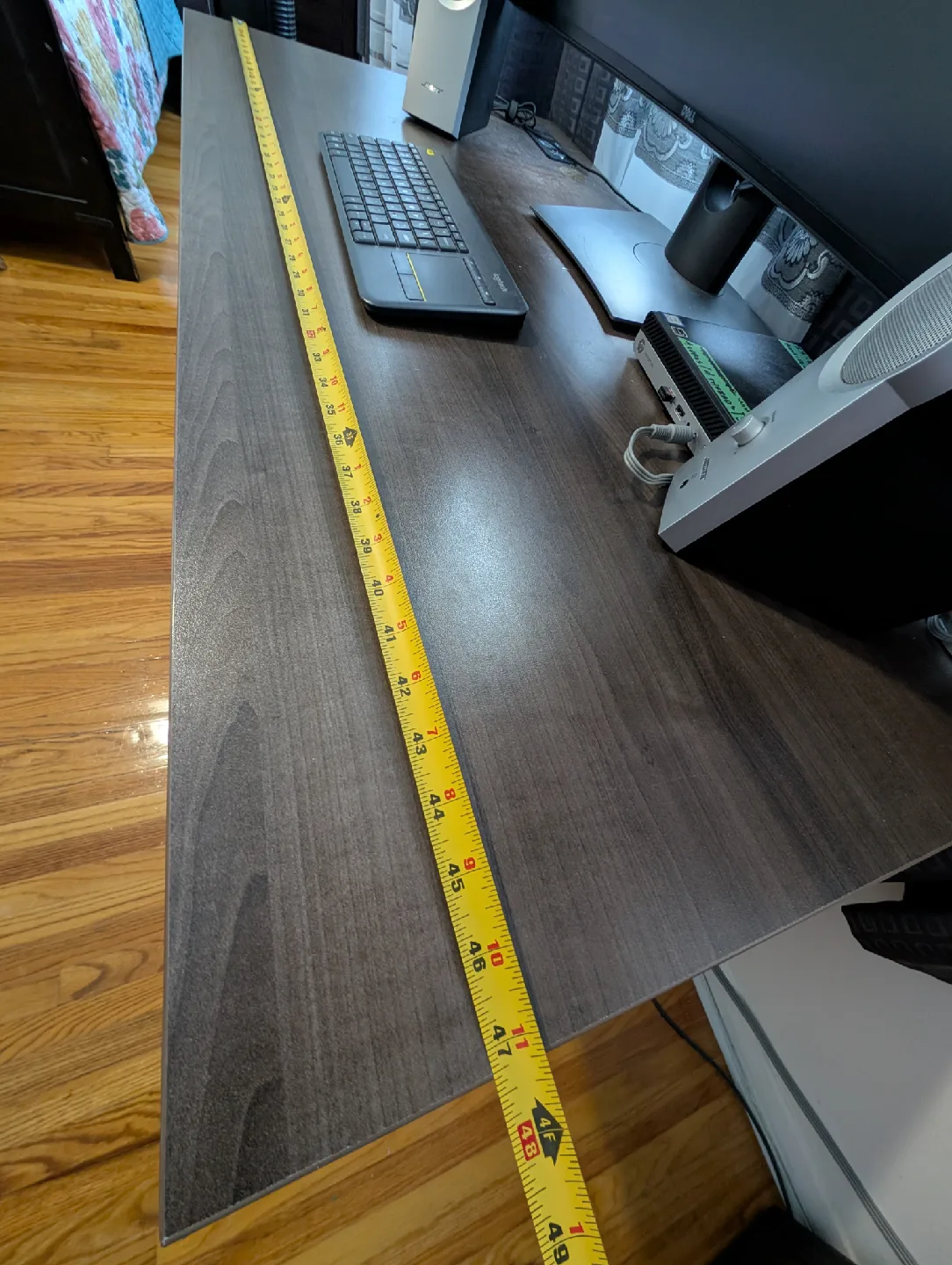 Heavy Duty Adjustable Height Standing Desk, Brown, 48"x24" image indicator(2)