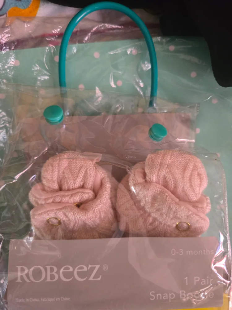 Robeez Snap Bootie, 0-3 Months, Pink thumbnail