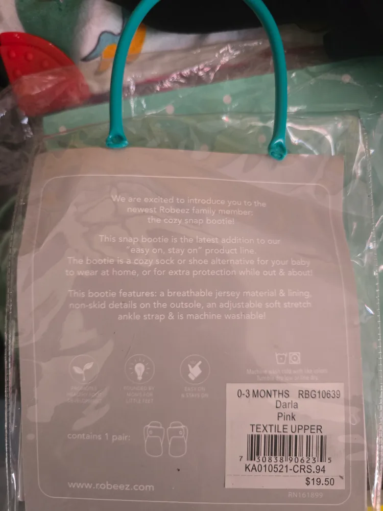 Robeez Snap Bootie, 0-3 Months, Pink image indicator(4)
