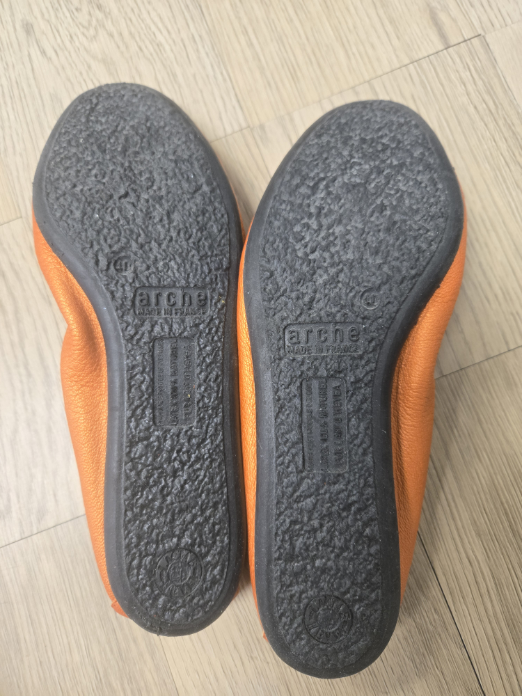 Arche Orange Leather Ballet Flats Size 10 - photo 5