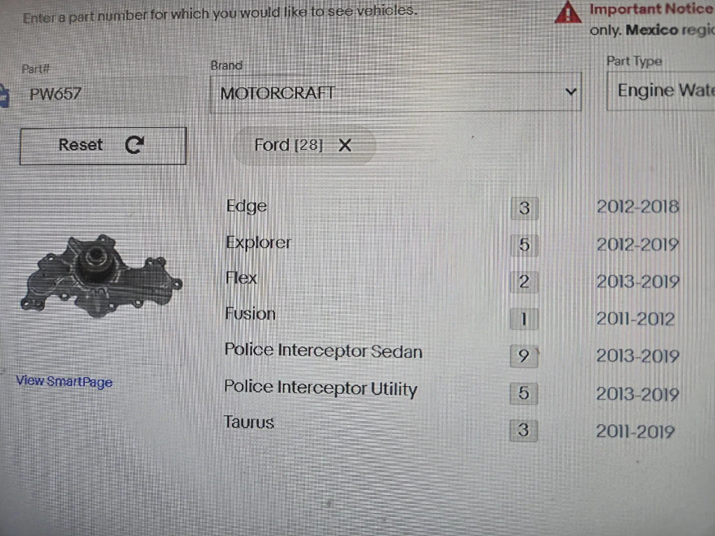 Motorcraft PW-606 Water Pump New image indicator(4)
