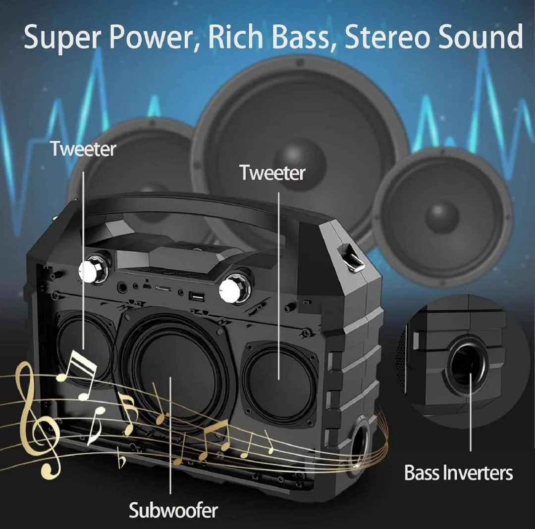 HOTEC Portable Karaoke Speaker w/ Microphone image indicator(8)