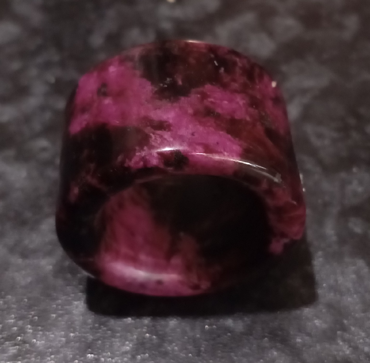 Pink & Black Stone Ring - photo 2