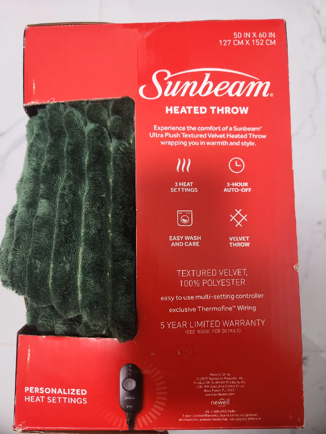Sunbeam Heated Throw Velvet 50x60in image indicator(2)