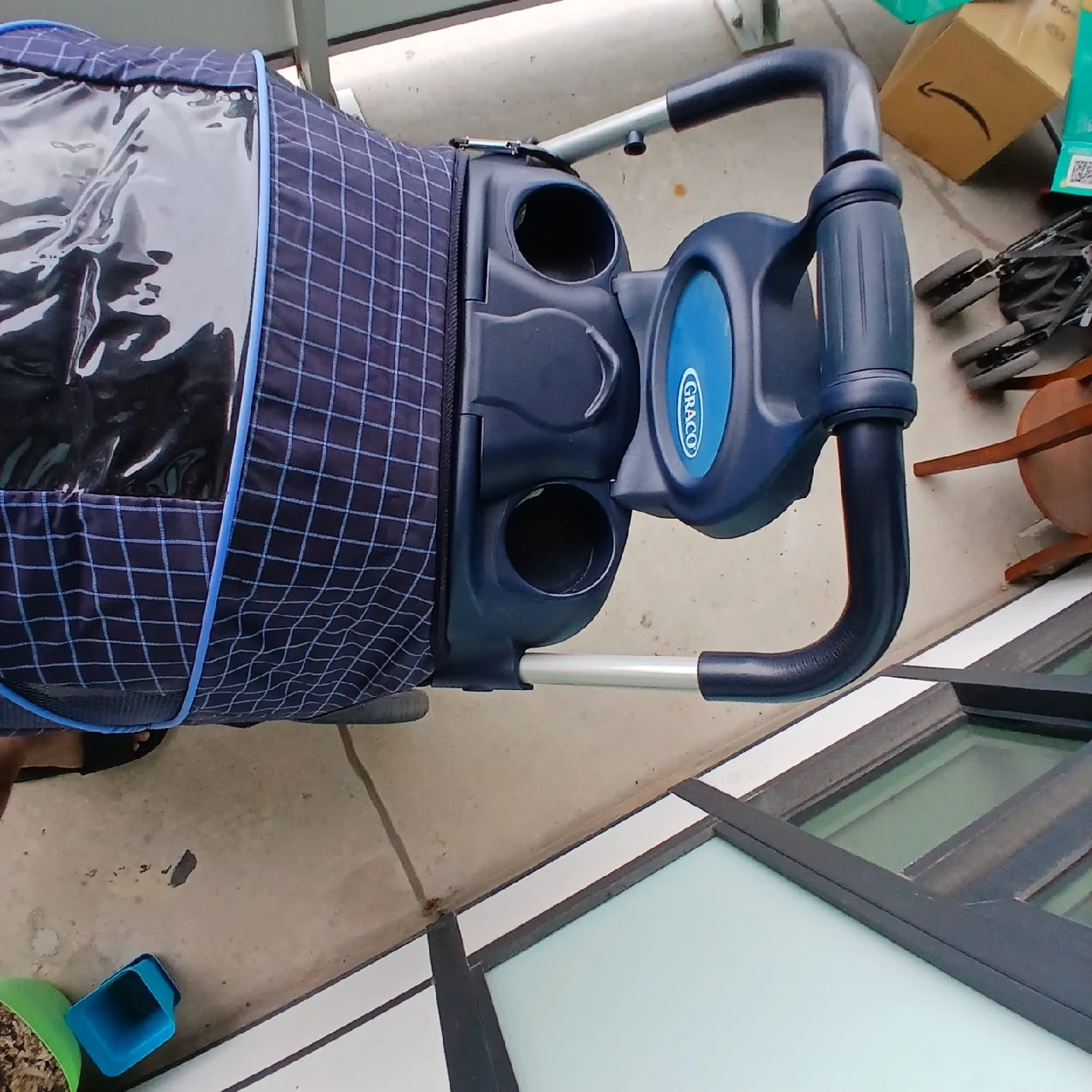 Graco Stroller Blue Plaid Karrot