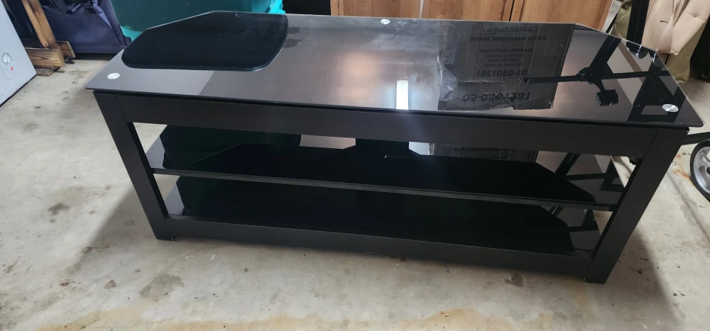 Black Glass Top TV Stand