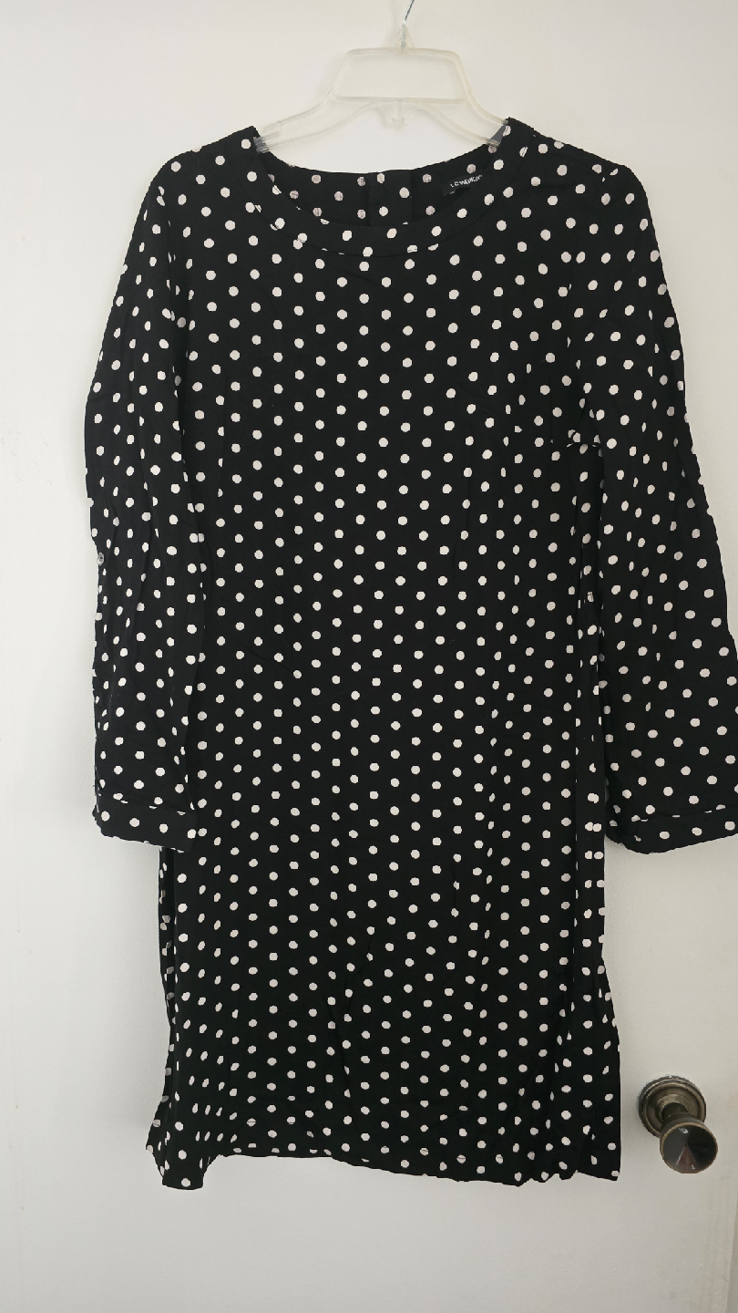 LC Waikiki Black Polka Dot Dress - Size 40 EU