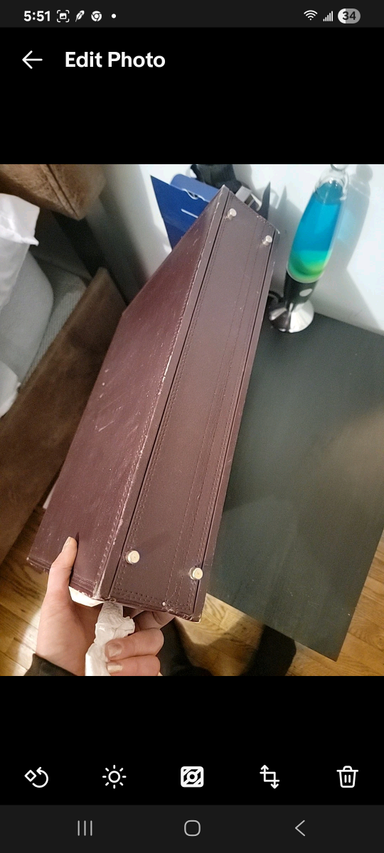 Brown Leather Combination Lock Briefcase - photo 3