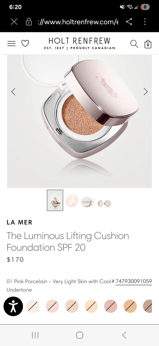 LA MER Luminous Lifting Cushion Foundation SPF 20 with image indicator(3)