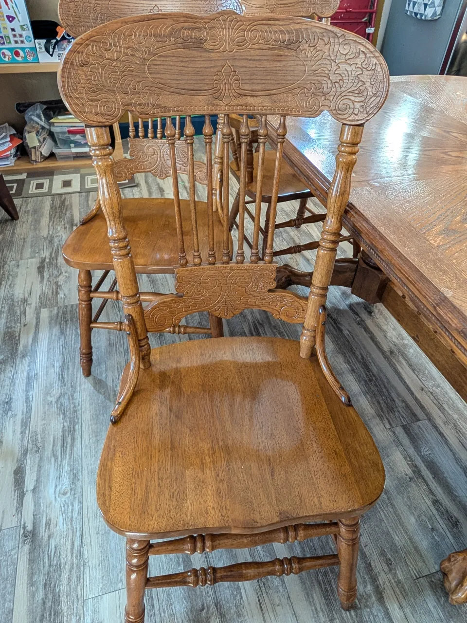 Wooden Dining Table with 6 Chairs image indicator(8)