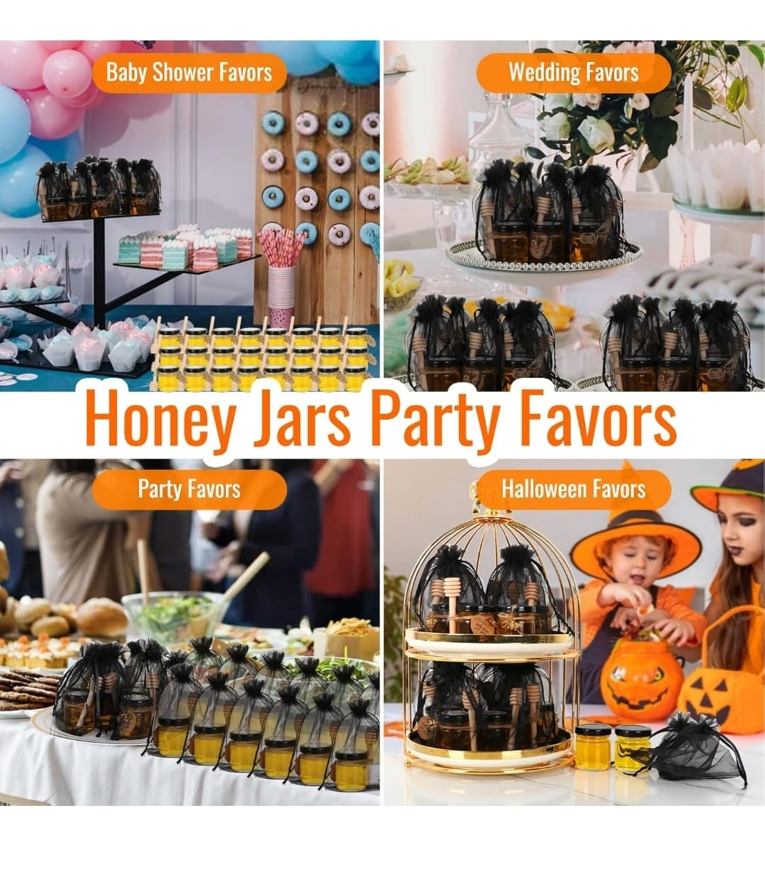 Honey Jars Party Favors with Wooden Dippers - photo 2