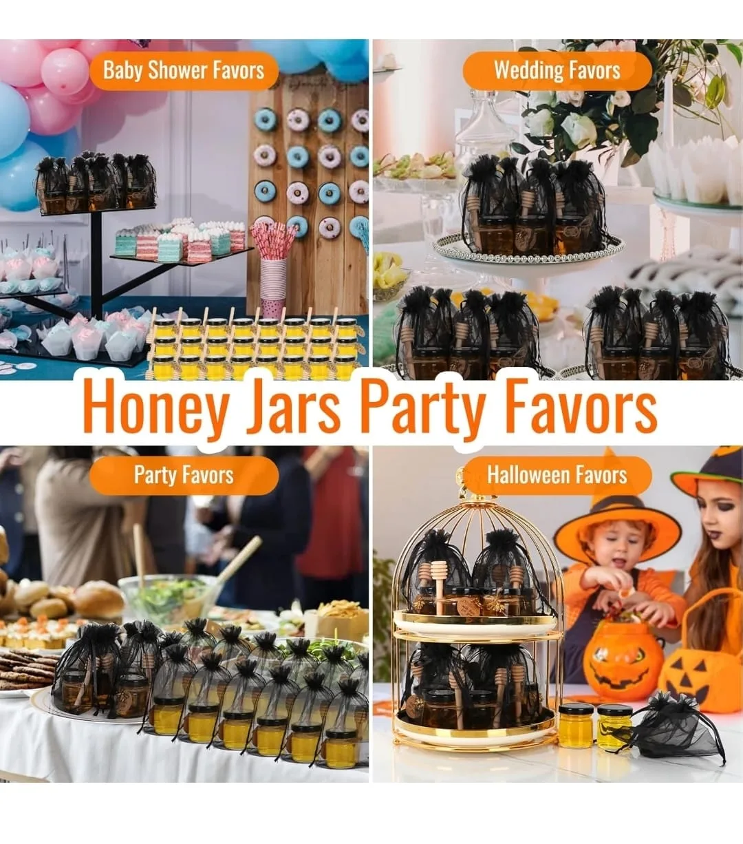 Honey Jars Party Favors with Wooden Dippers image indicator(2)