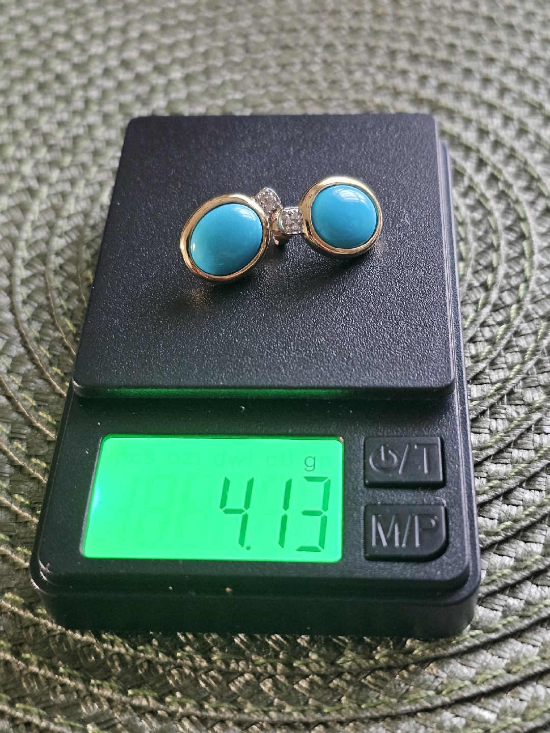 Turquoise &14K Gold Earrings 4.13g - photo 5