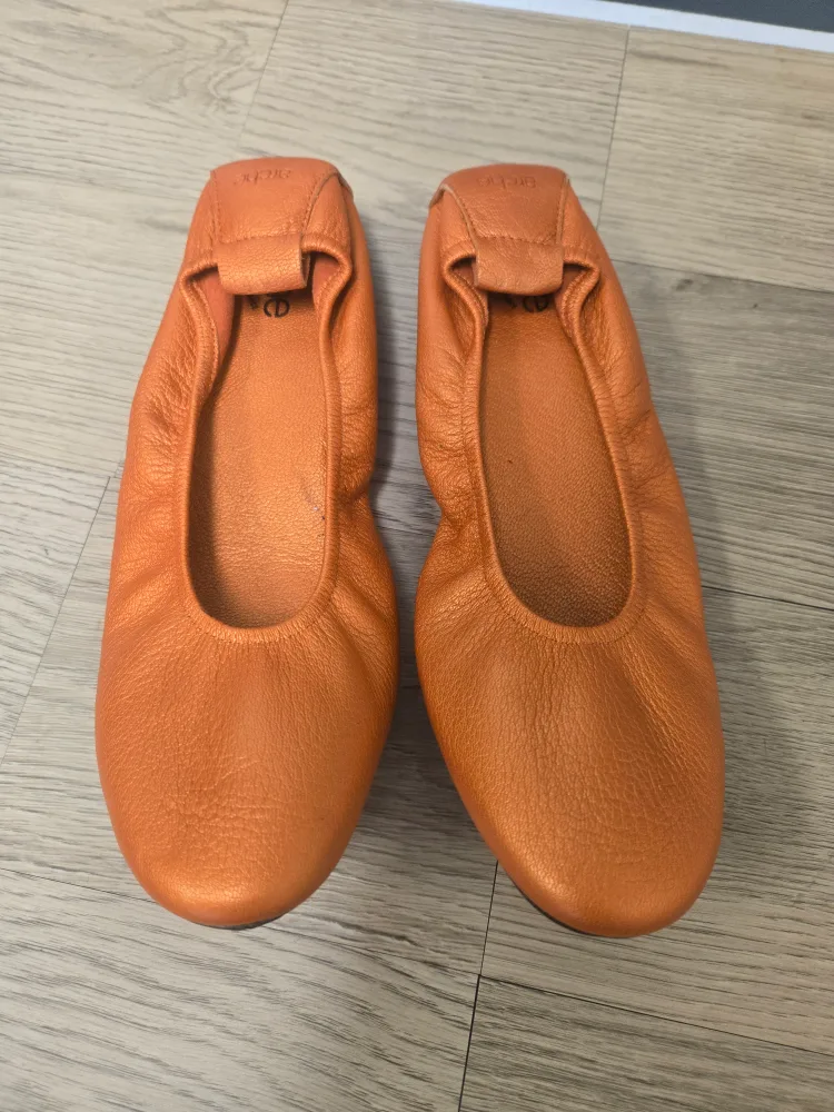 Arche Orange Leather Ballet Flats Size 10