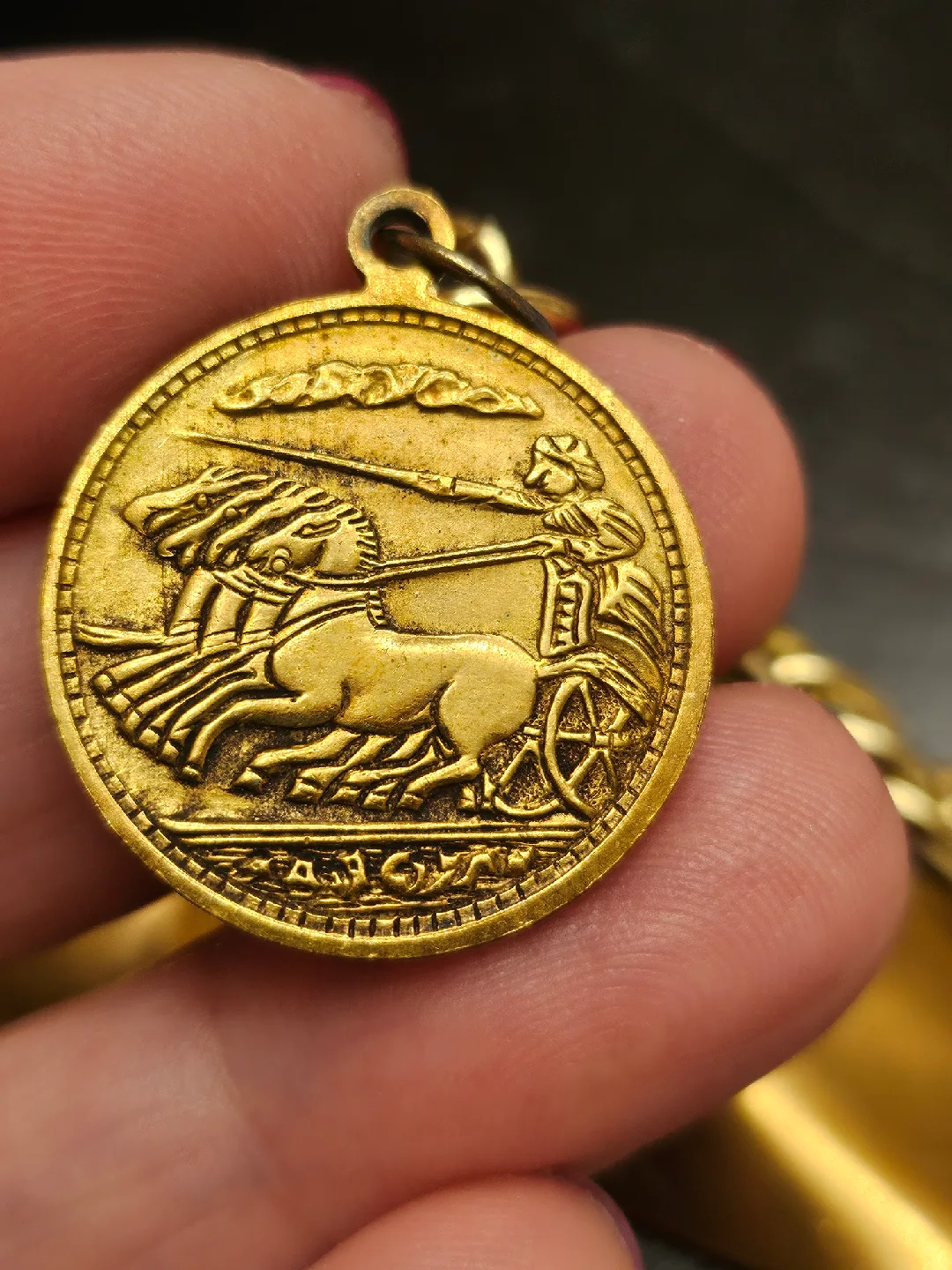 Vintage 3 different bracelets, copper and gold tone with coins image indicator(6)