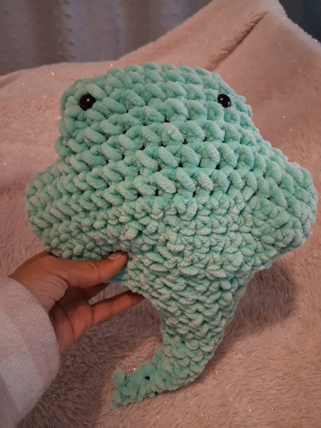 Handmade Crochet Stingray Plush - Teal image indicator(2)
