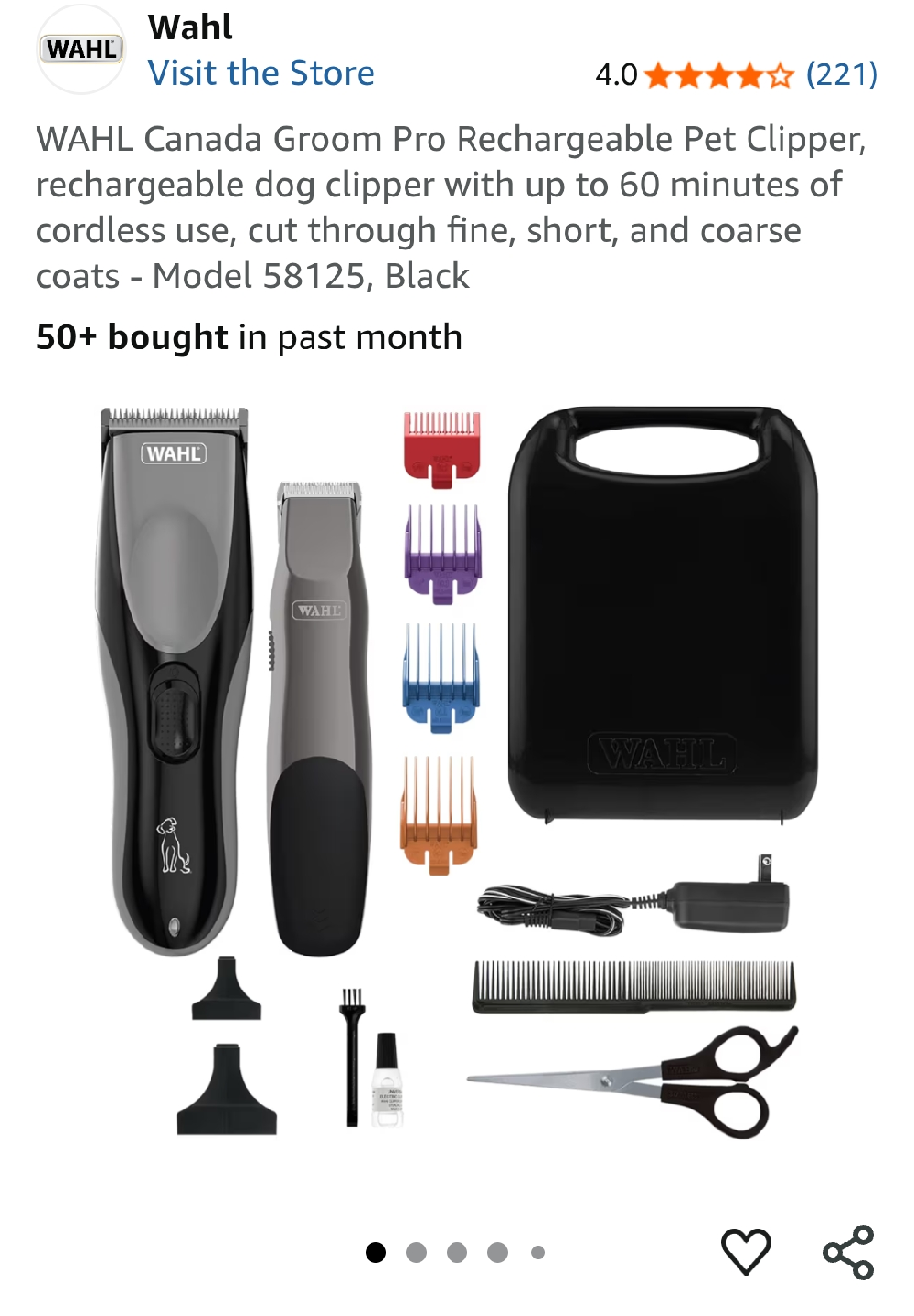 Wahl Groom Pro Rechargeable Pet Clipper Combo Kit