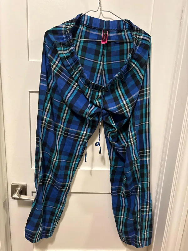 Betsey Johnson Blue Plaid Pajama Pants thumbnail