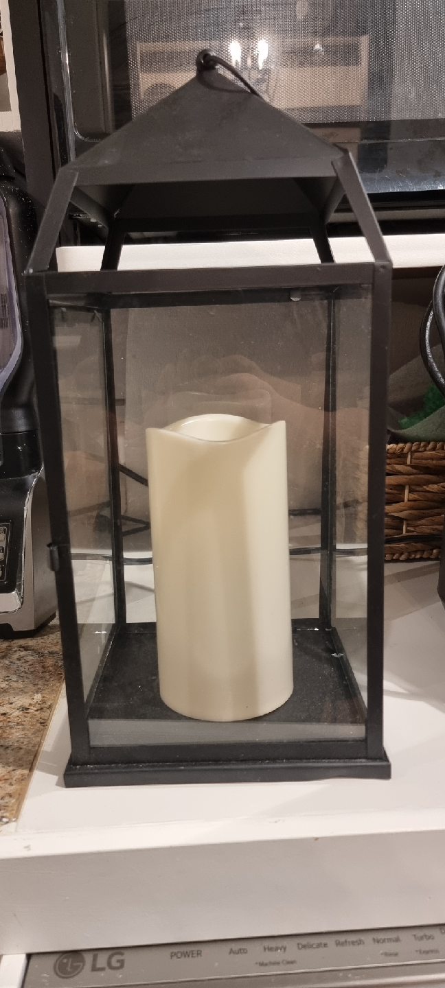 NEED TO GO!!! Black Metal Lantern with Candle