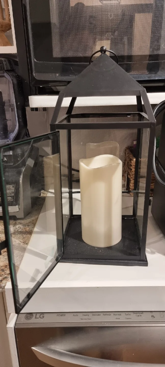 Black Metal Lantern with Candle image indicator(2)