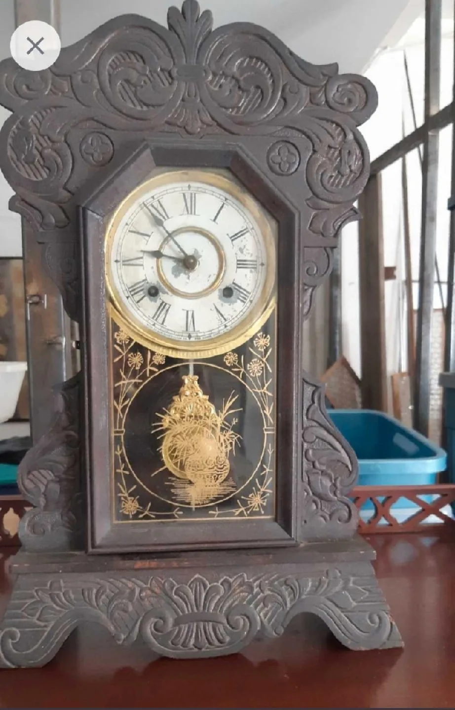 Antique Waterbury Gingerbread Mantle Clock image indicator(2)