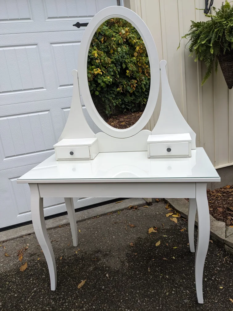 Ikea Hemnes Vanity/Desk With Mirror image indicator(10)