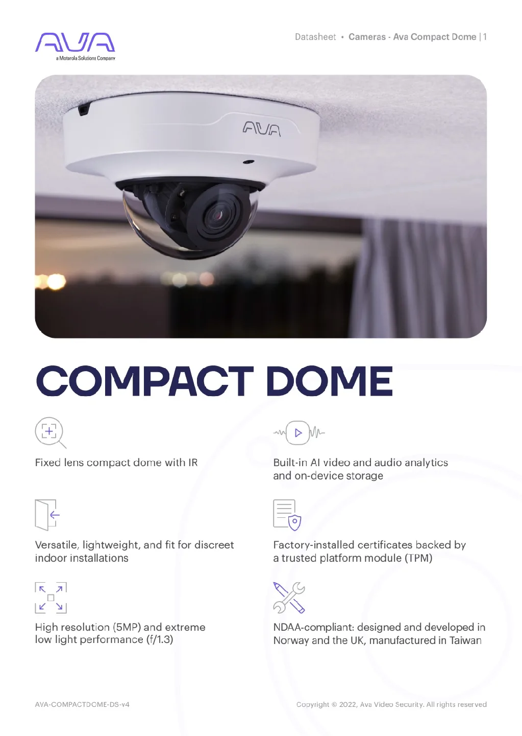 AVA Compact Dome Security Camera image indicator(8)