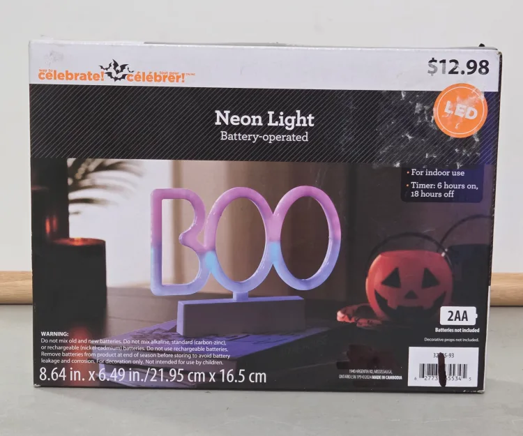 Celebrate It! BOO Neon Light Halloween Decor thumbnail