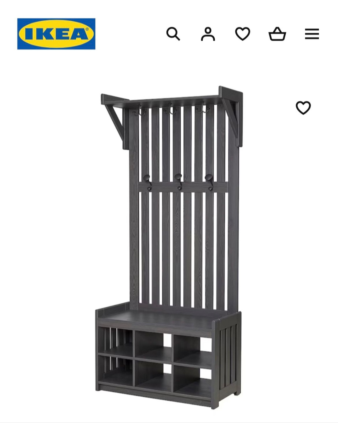 IKEA PANGET Coat Rack with Shoe Storage Bench