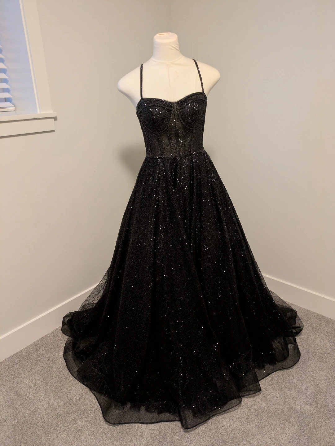 Black Sparkly Corset Ball / Formal Gown