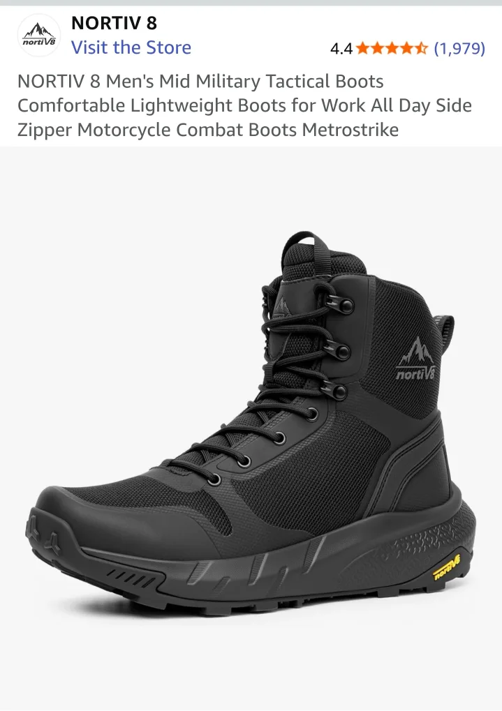 Nortiv 8 Black Hiking Tactical Boots thumbnail