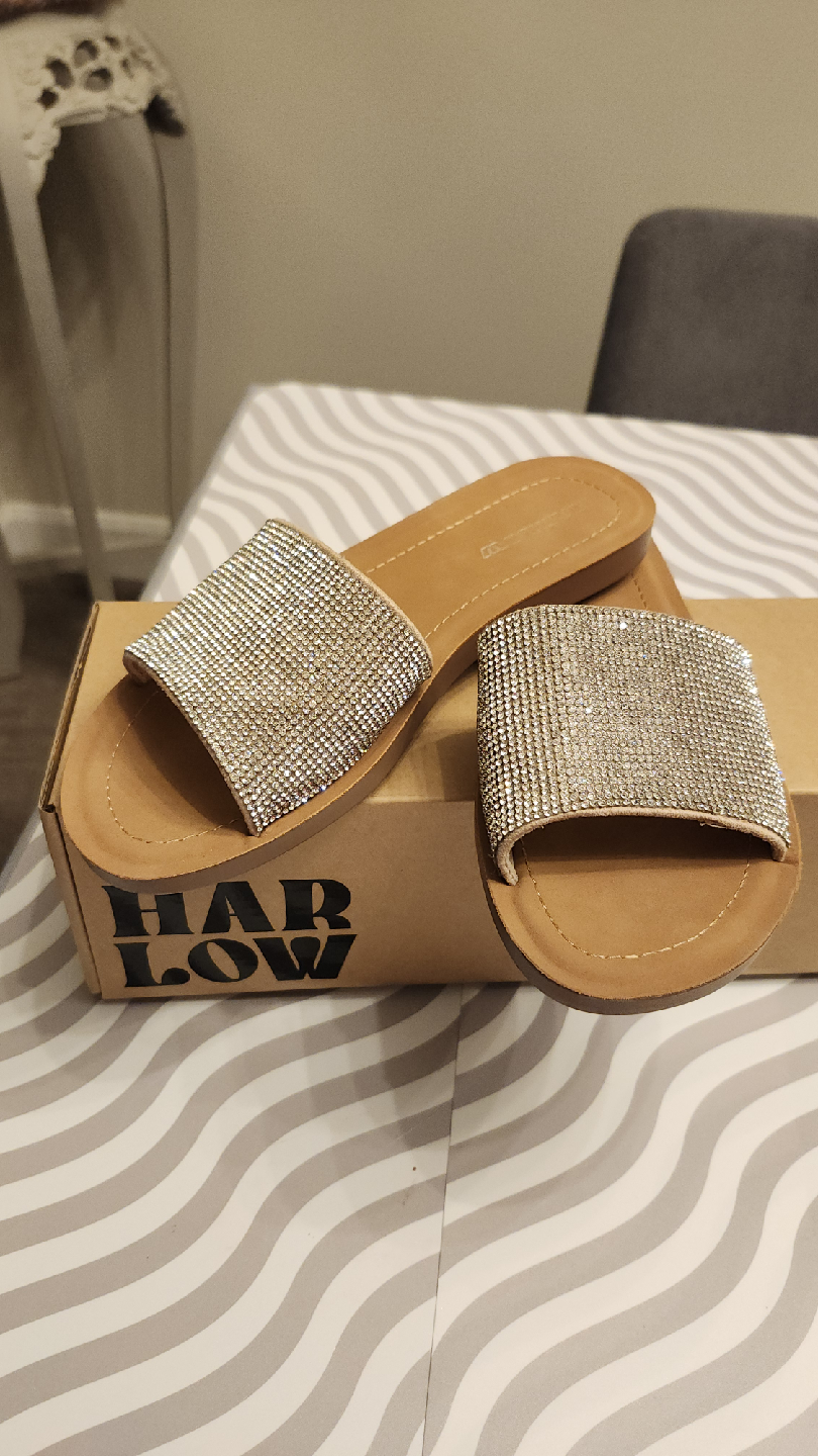 Harlow Slides Sandals Silver Sparkle Size 6 BRAND NEW - photo 3
