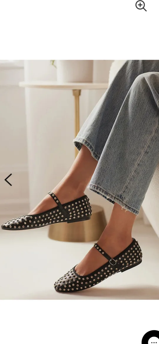 Madden Girl Black Studded Mary Jane Flats, Size 10 New in Box image indicator(3)