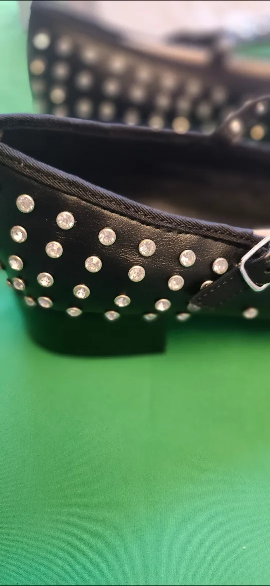 Madden Girl Black Studded Mary Jane Flats, Size 10 New in Box image indicator(6)