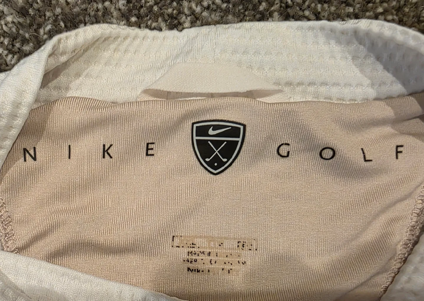 NIKE Golf Fit Dry White Beige DIMPLED Weave Long Sleeve XXL image indicator(2)